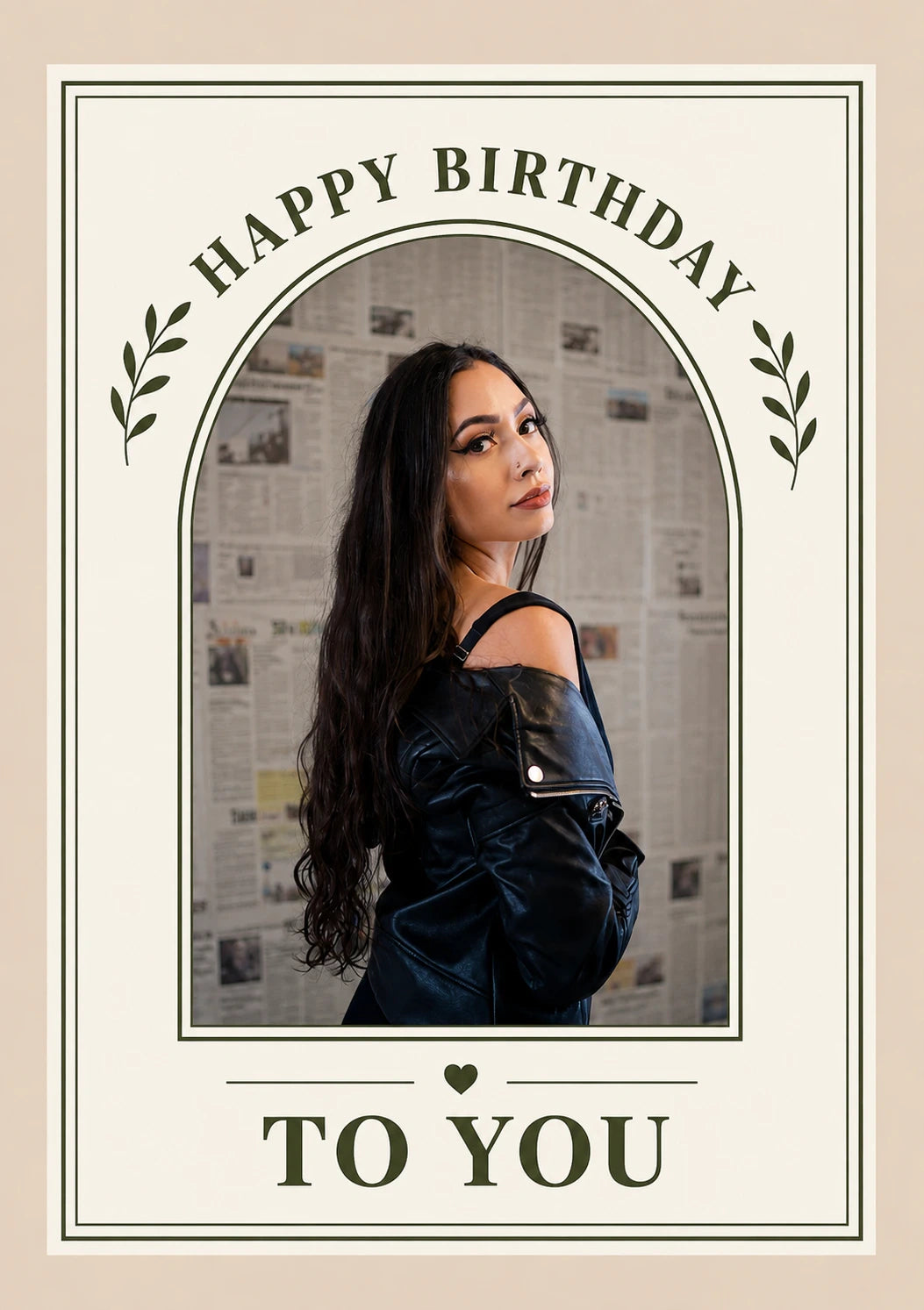 Botanical Arch Happy Birthday Photo Upload Birthday Card for Her