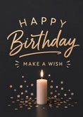 Load image into Gallery viewer, Gold Candle Make a Wish 45th Birthday Card
