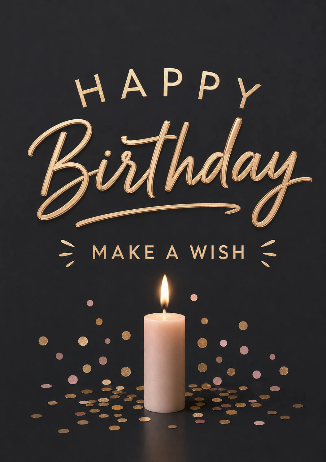 Gold Candle Make a Wish 45th Birthday Card