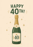 Load image into Gallery viewer, Champagne Bottle 40th Birthday Card

