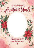 Load image into Gallery viewer, Uplifting Floral Poinsettia Photo Upload Christmas Card for Auntie & Uncle

