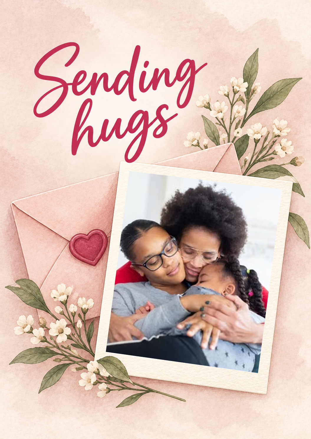 Sending Hugs Floral Photo Upload Sympathy Card for Sister In Law