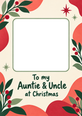 Load image into Gallery viewer, Festive Holly Berries Photo Upload Christmas Card for Auntie
