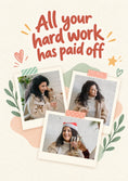 Load image into Gallery viewer, Hard Work Paid Off From the Heart Photo Upload Congratulations Card for Friend
