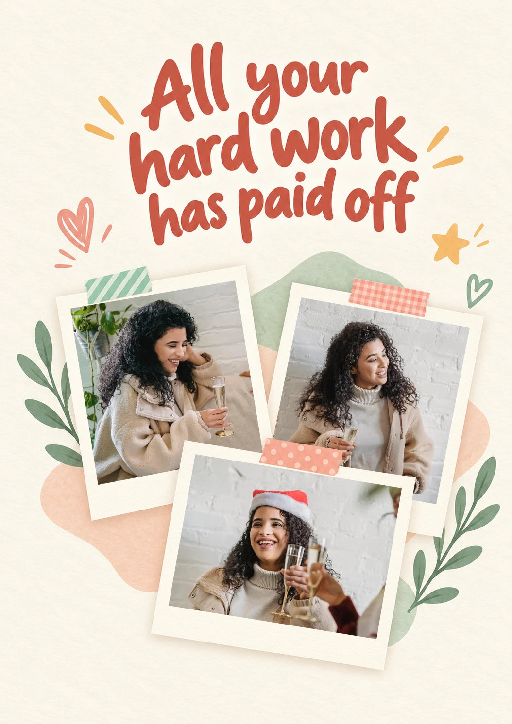 Hard Work Paid Off From the Heart Photo Upload Congratulations Card for Friend