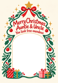 Load image into Gallery viewer, Funny Tree-Mendous Floral Christmas Card for Auntie & Uncle
