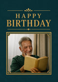 Load image into Gallery viewer, Elegant Dark Teal and Gold Photo Upload 70th Birthday Card for Him
