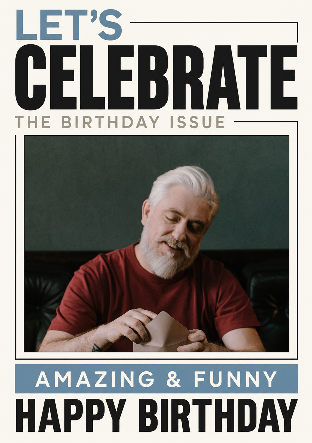 Funny Magazine Spoof Photo Upload Birthday Card