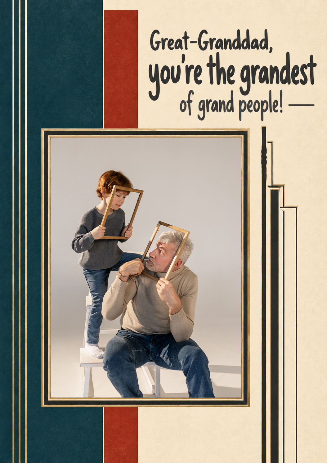 Great-Granddad You're the Grandest Photo Upload Birthday Card for Him
