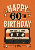 Load image into Gallery viewer, Retro Cassette Tape 60th Birthday Card

