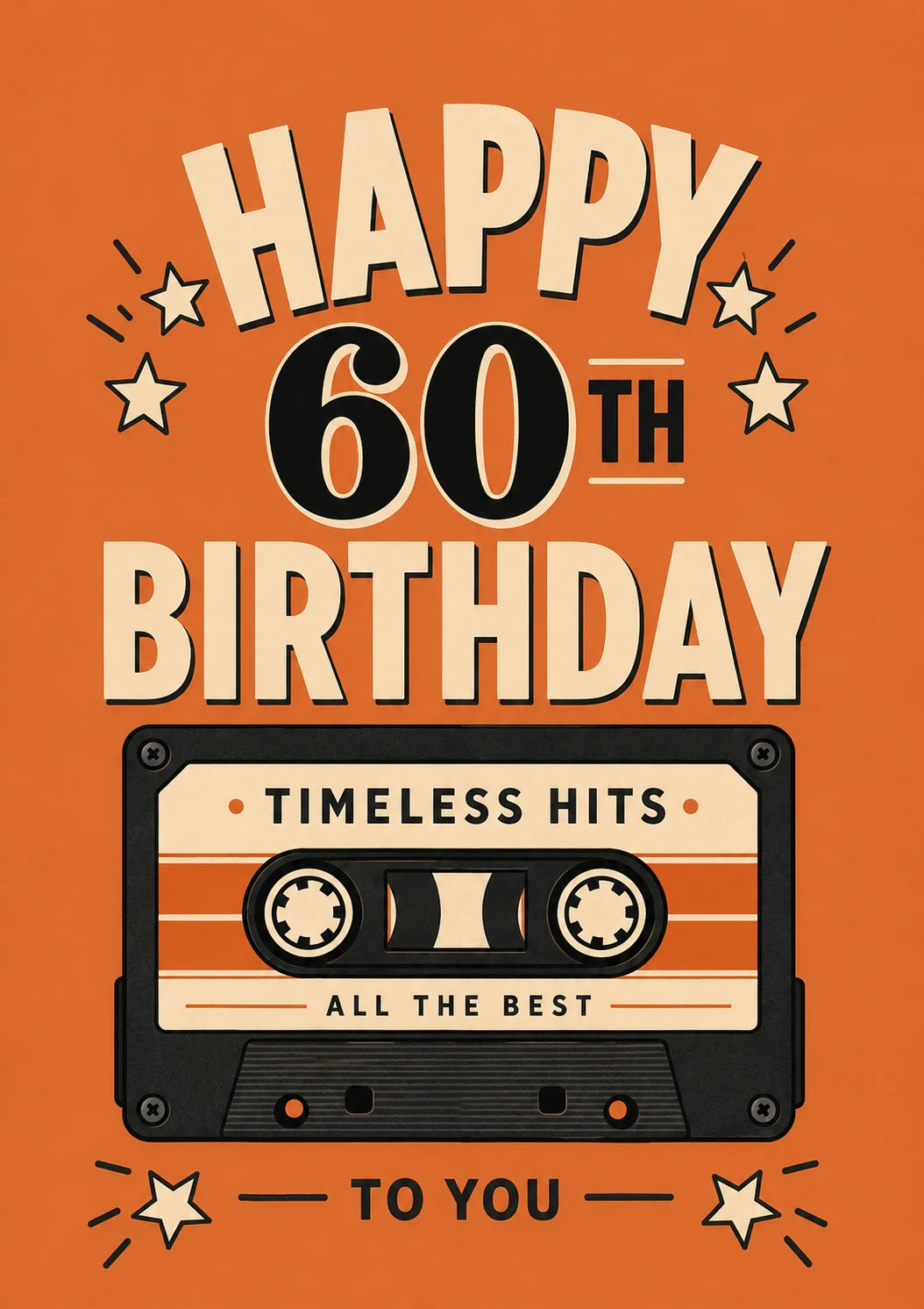 Retro Cassette Tape 60th Birthday Card