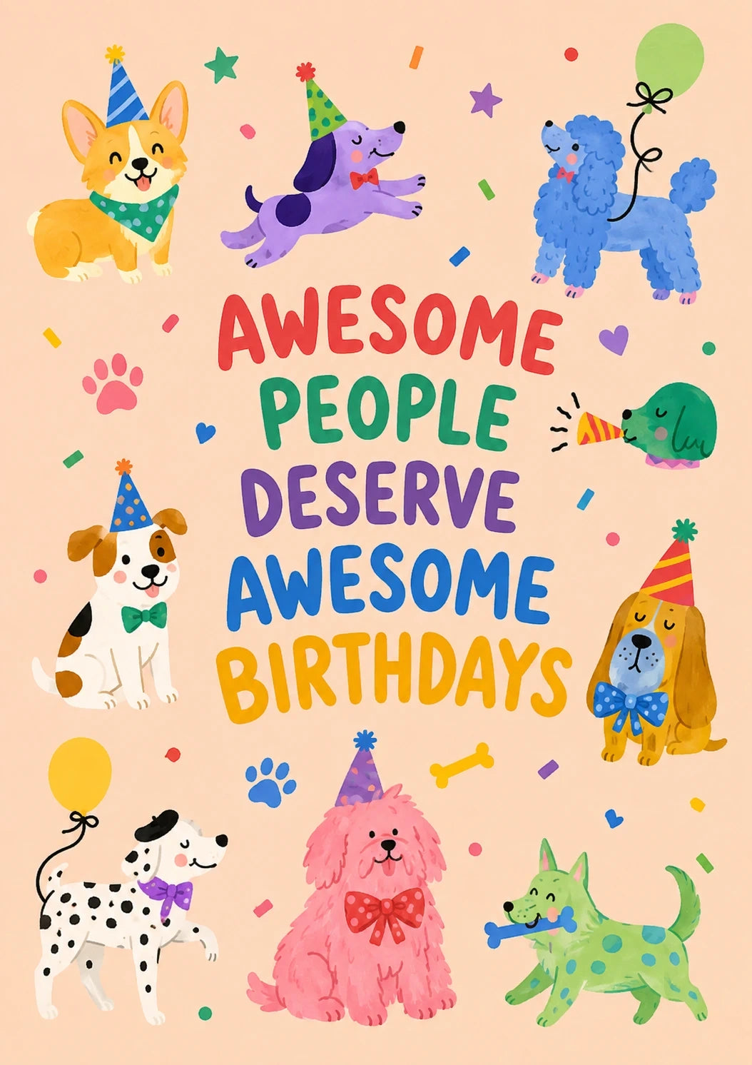 Birthdays - Personalised Card — with punch holes