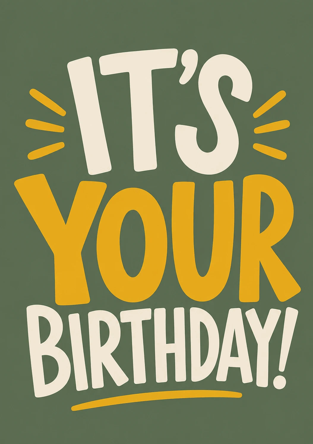 Bold Typography Green and Gold 15th Birthday Card