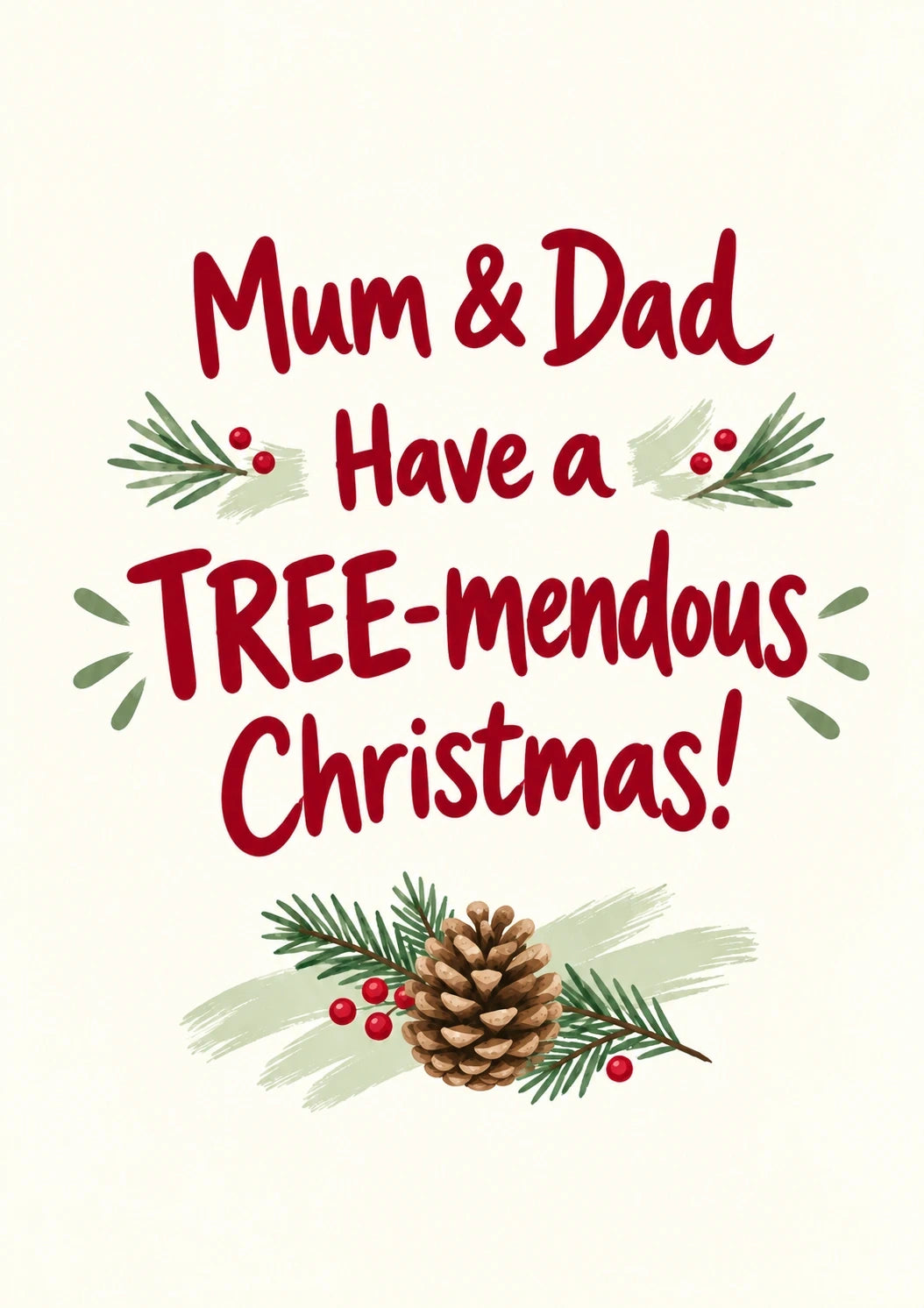Christmas - Personalised Card — with punch holes