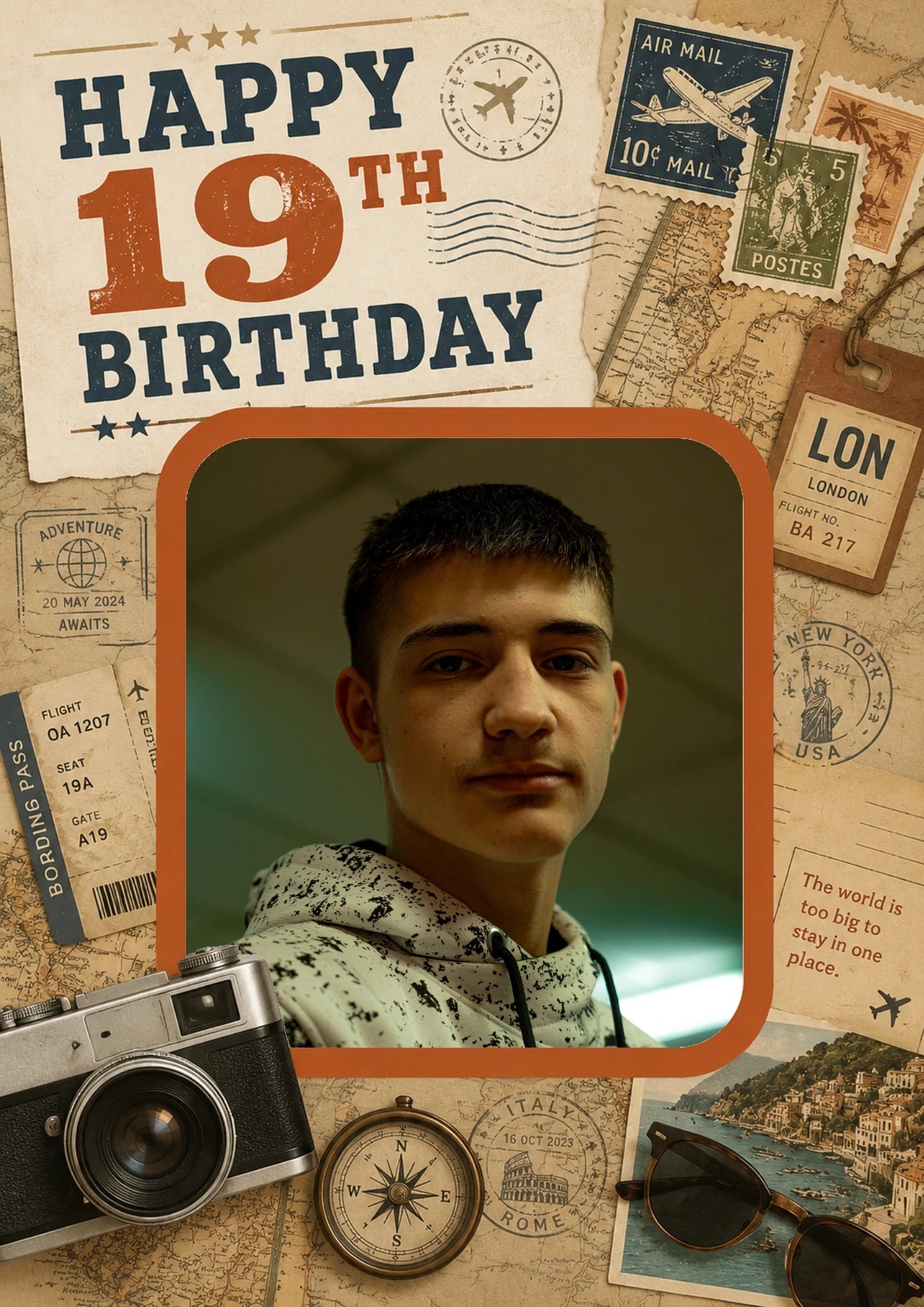 Birthdays - Personalised Card — with punch holes