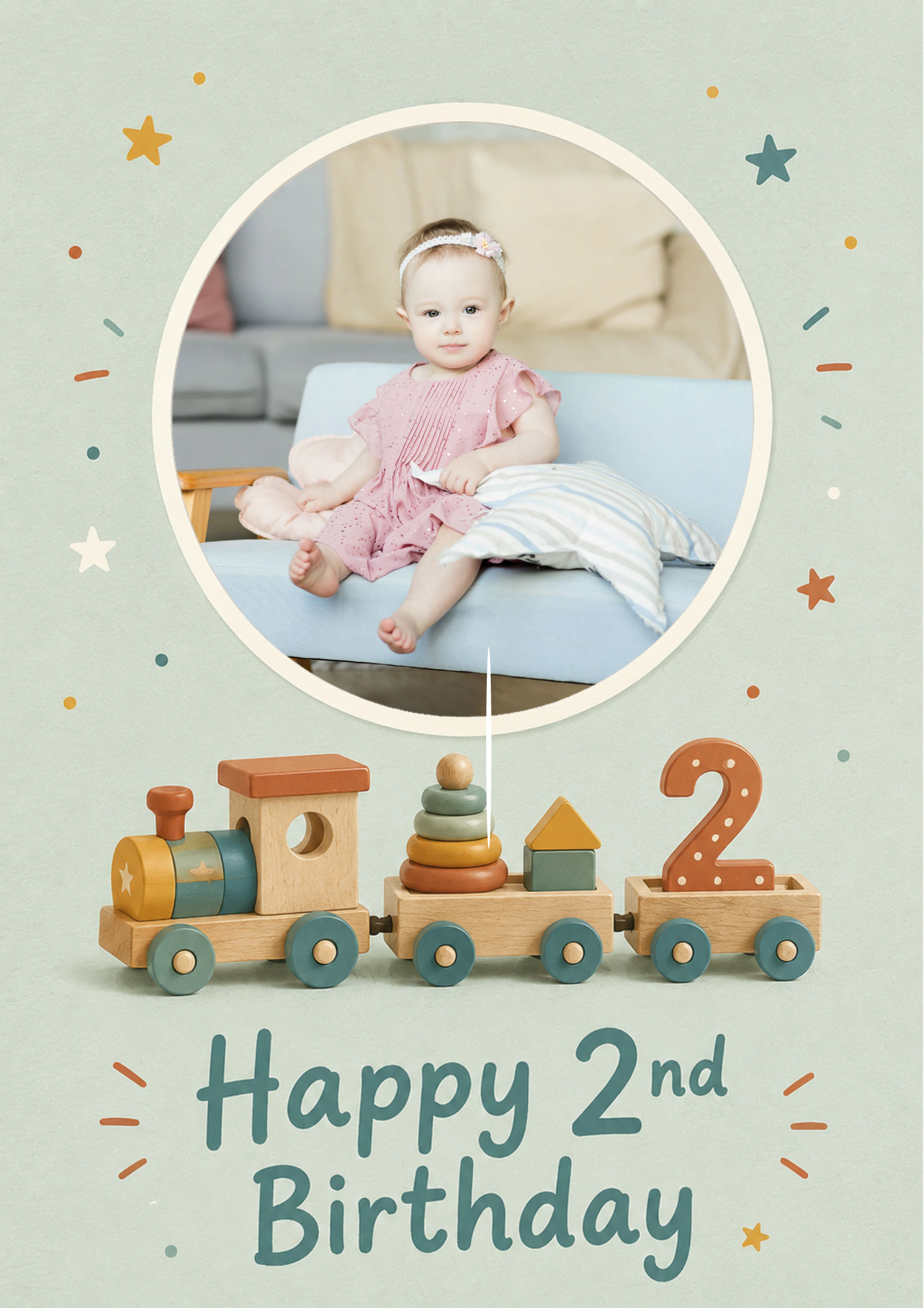 Birthdays - Personalised Card — with punch holes