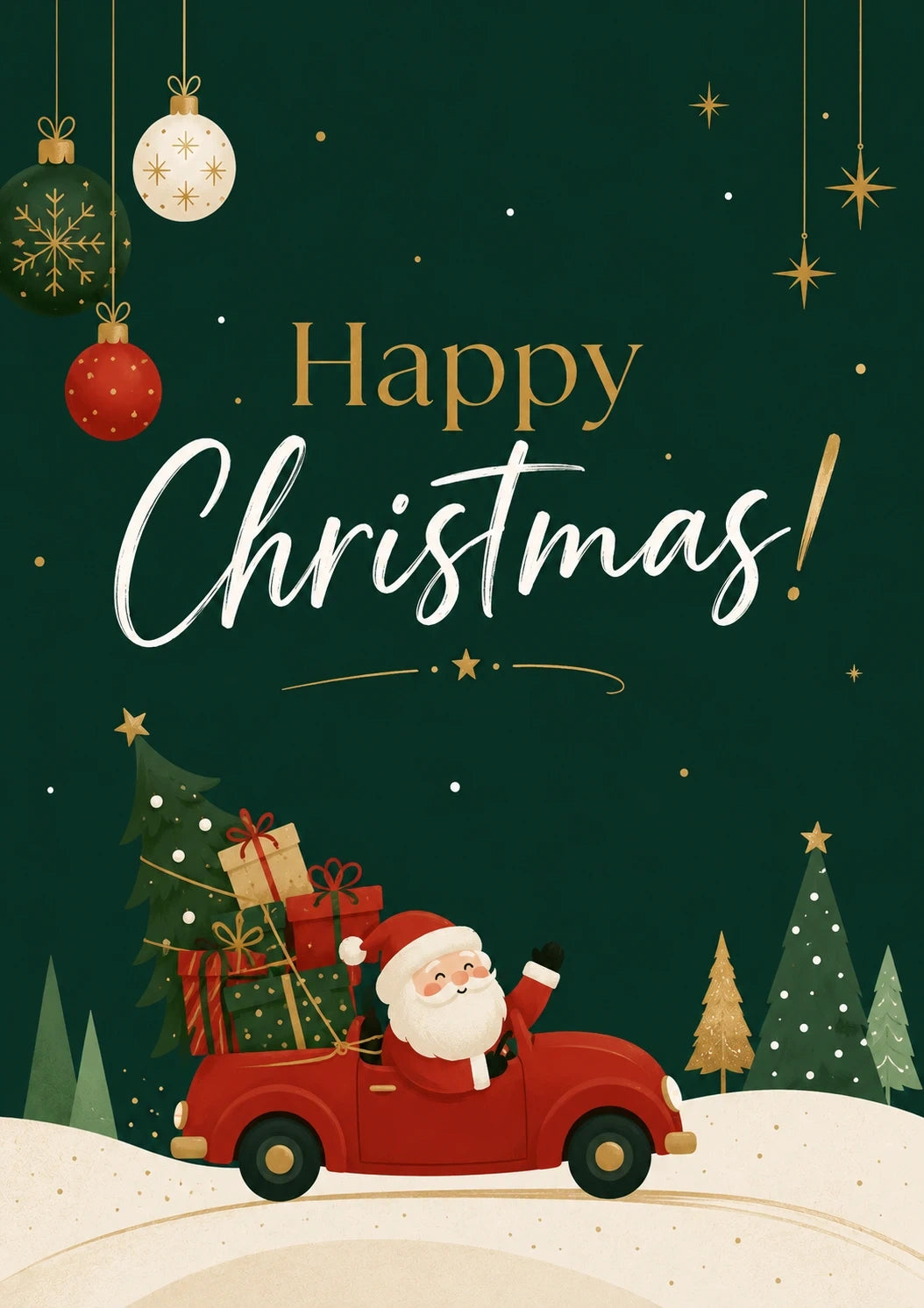 Christmas - Personalised Card — with punch holes