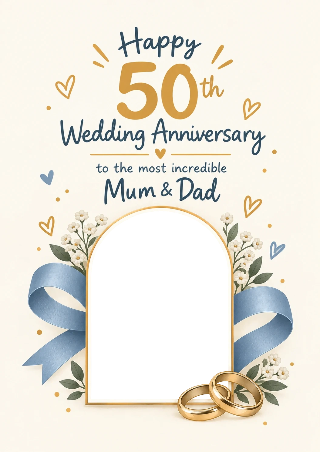 Anniversary - Personalised Card — with punch holes