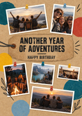 Load image into Gallery viewer, Adventure Pinboard Collage Photo Upload Birthday Card
