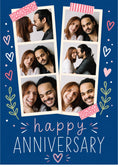 Load image into Gallery viewer, Polaroid Strip Hearts Photo Upload Anniversary Card
