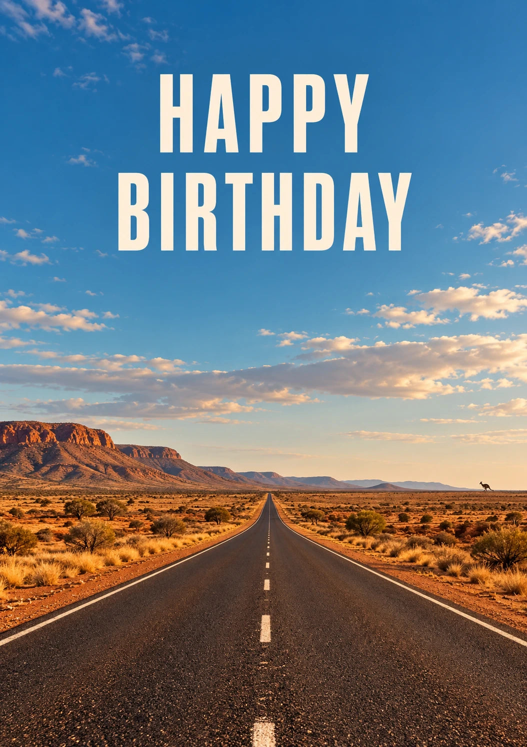 Australian Outback Road Happy Birthday Card for Him