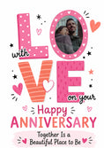 Load image into Gallery viewer, With Love Bold Letters Photo Upload Anniversary Card
