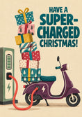 Load image into Gallery viewer, Funny Electric Scooter Gifts Supercharged Christmas Card
