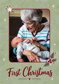 Load image into Gallery viewer, First Christmas Holly Star Photo Upload Christmas Card
