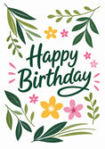 Load image into Gallery viewer, Green Floral Botanical 100th Birthday Card for Her
