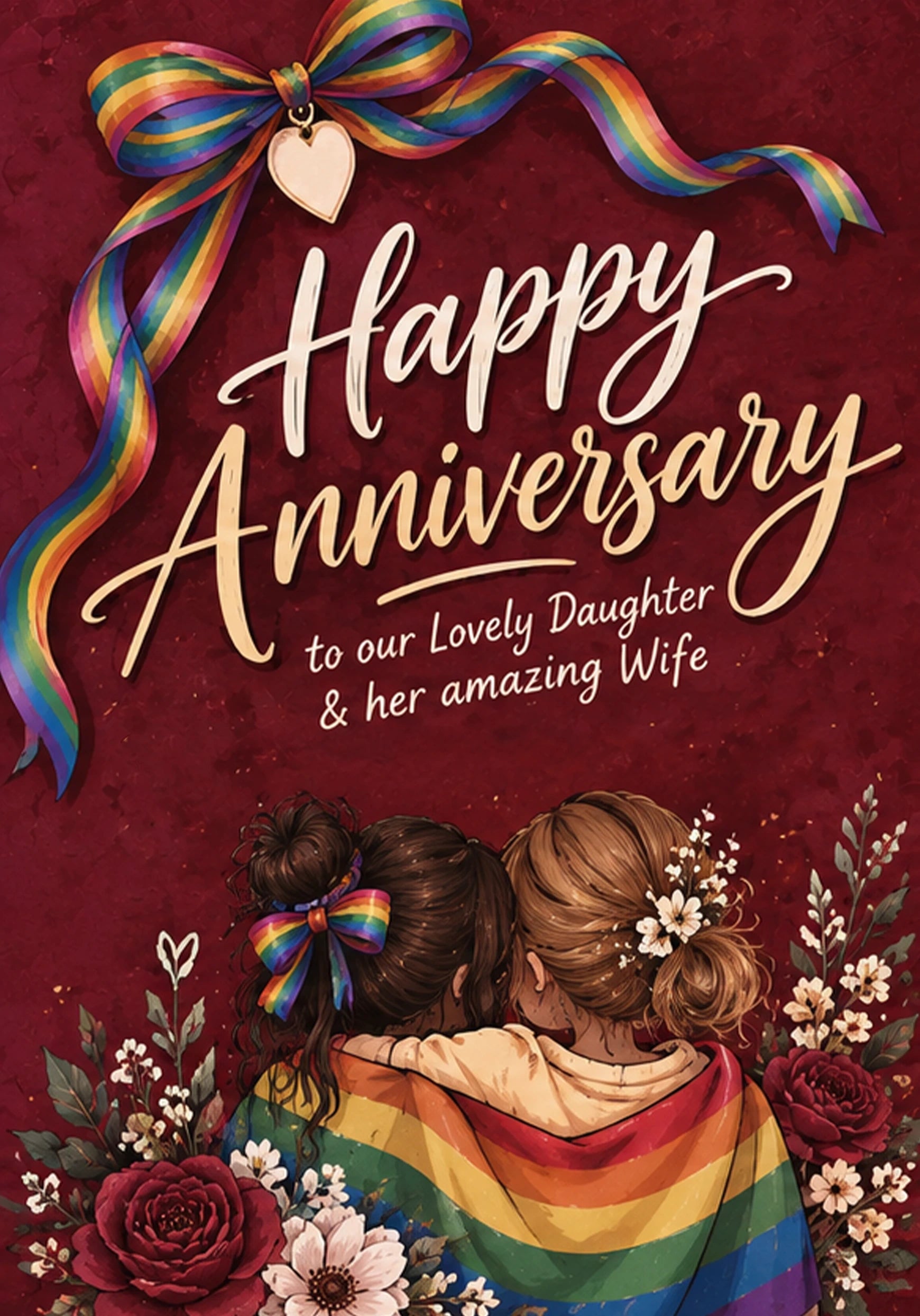 Anniversary - Personalised Card — with punch holes