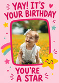 Load image into Gallery viewer, You're a Star Rainbow Photo Upload Birthday Card for Her
