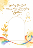 Load image into Gallery viewer, Rainbow Heart Pride Photo Upload Anniversary Card
