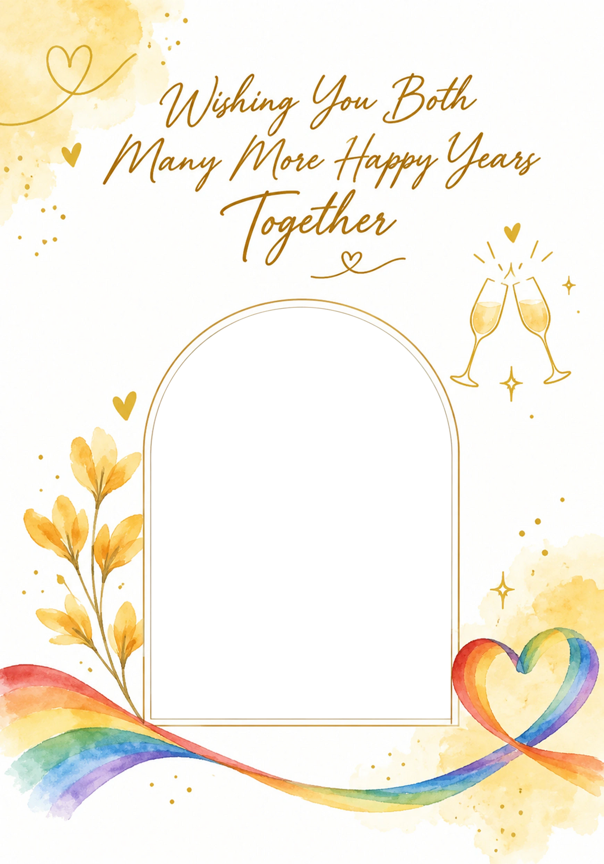 Rainbow Heart Pride Photo Upload Anniversary Card