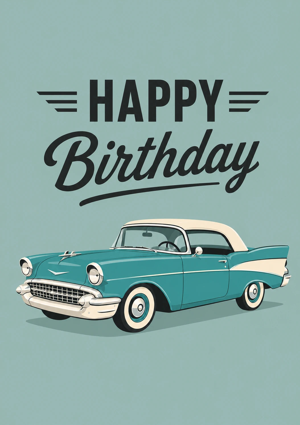 Retro Classic Car 70th Birthday Card for Him