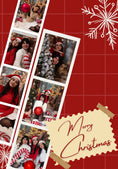 Load image into Gallery viewer, Red Photobooth Strip Photo Upload Christmas Card
