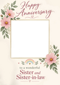Load image into Gallery viewer, Pink Floral Sister and Sister-in-Law Photo Upload Anniversary Card
