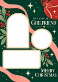 Load image into Gallery viewer, Special Girlfriend Green Floral Photo Upload Christmas Card for Her
