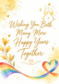 Load image into Gallery viewer, Rainbow Heart Gold Script Anniversary Card for Them

