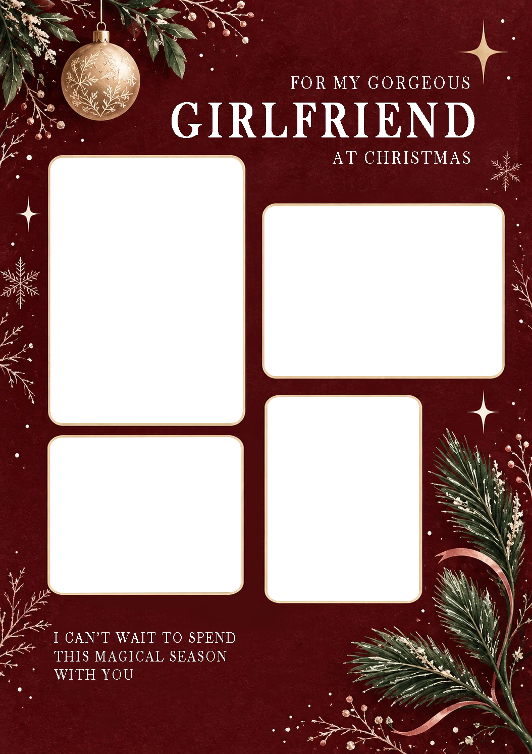 Gorgeous Girlfriend Festive Photo Upload Christmas Card for Her