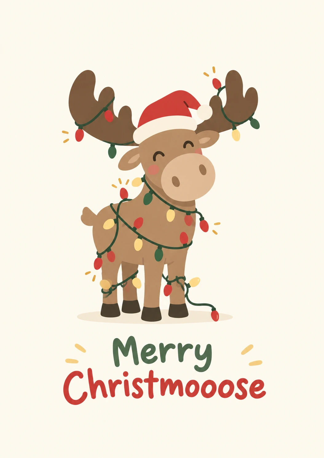 Funny Merry Christmooose Moose Christmas Card
