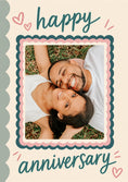Load image into Gallery viewer, Happy Anniversary Scalloped Frame Photo Upload Anniversary Card

