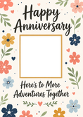Load image into Gallery viewer, Colourful Floral Adventures Together Photo Upload Anniversary Card
