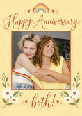 Load image into Gallery viewer, Rainbow Daisy Both Of You Photo Upload Anniversary Card
