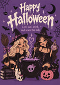 Load image into Gallery viewer, Funny Witches Cauldron Spooky Halloween Card for Her
