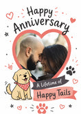 Load image into Gallery viewer, Cute Dog Happy Tails Photo Upload Anniversary Card
