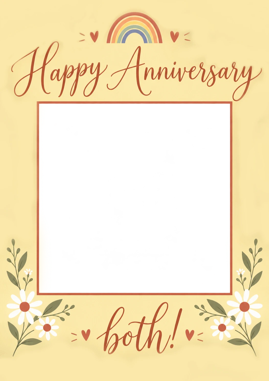 Rainbow Daisy Both Of You Photo Upload Anniversary Card