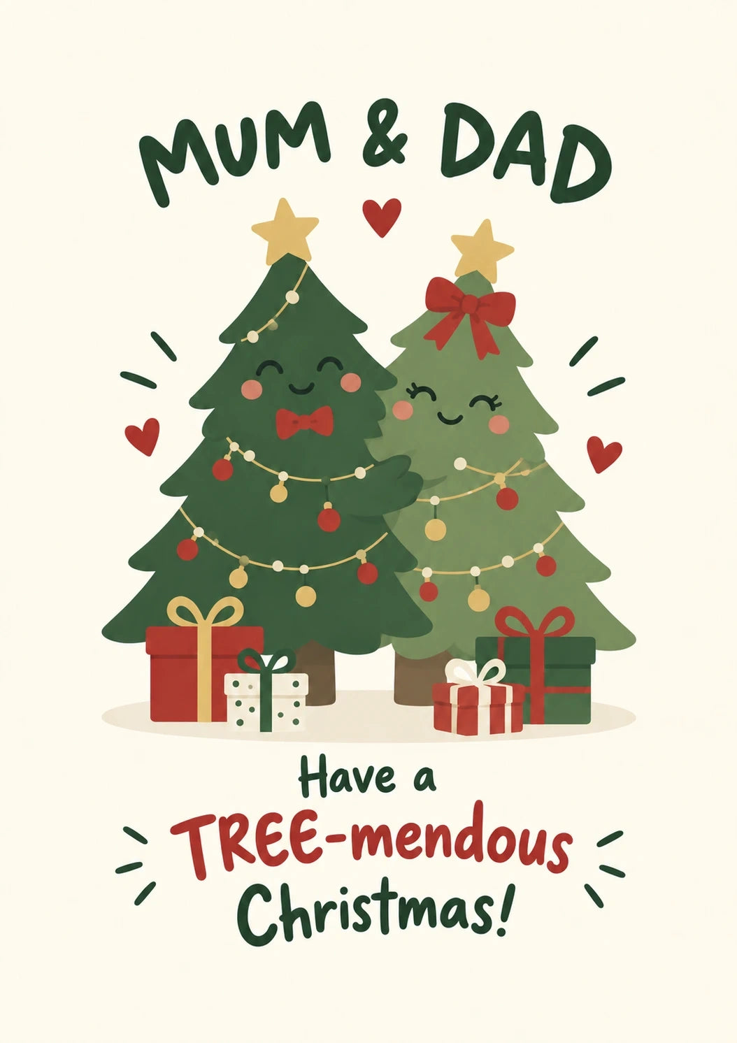 Christmas - Personalised Card — with punch holes
