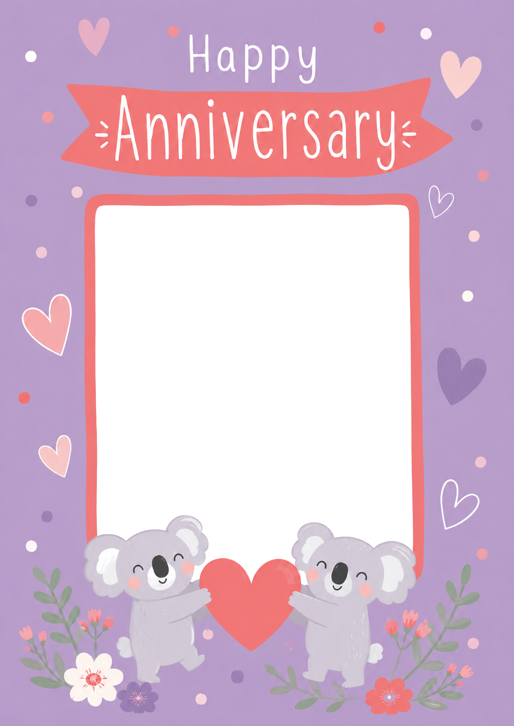 Cute Koala Bears Photo Upload Anniversary Card