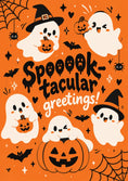 Load image into Gallery viewer, Cute Ghosts and Pumpkins Spooktacular Halloween Card
