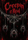 Load image into Gallery viewer, Funny Creepin' It Real Spider Web Halloween Card
